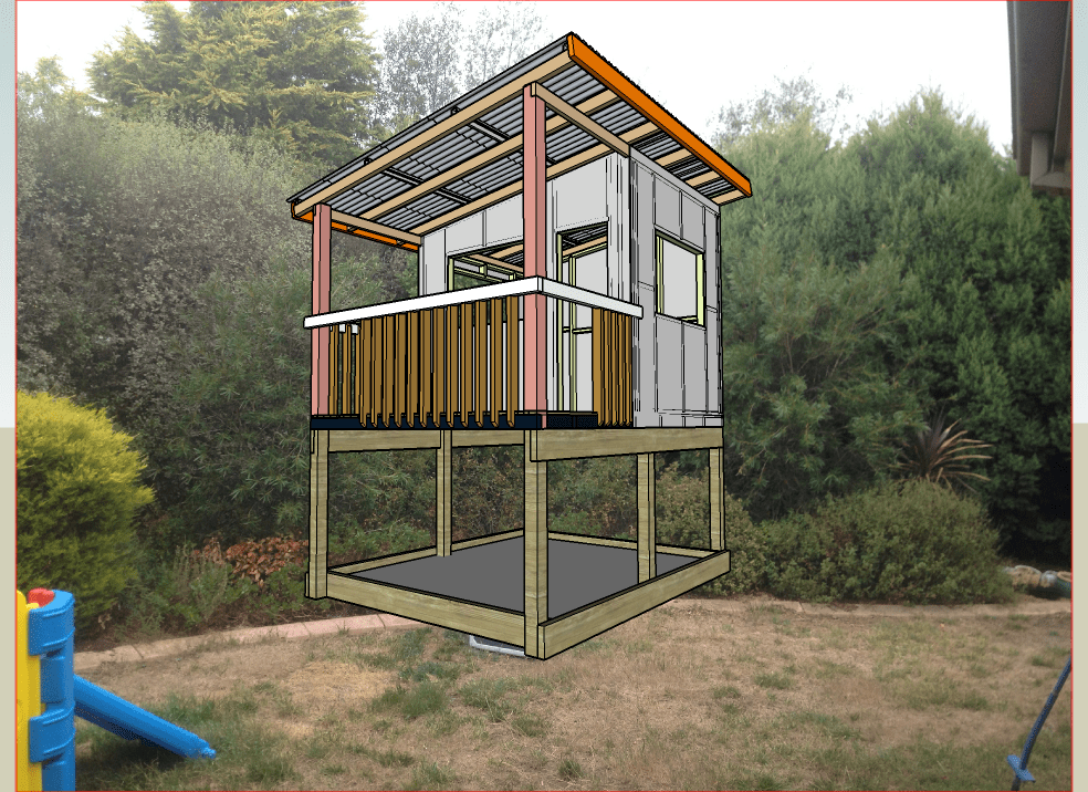 Sketchup model overlaid on a photo