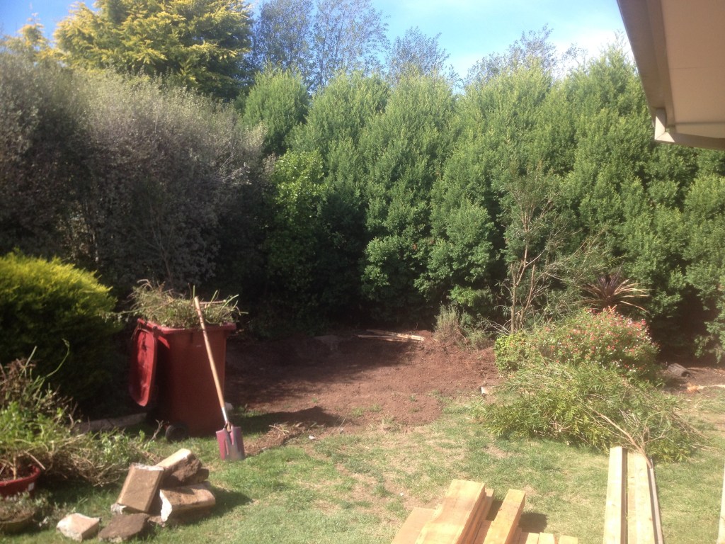 The site cleared ready for teh sandpit