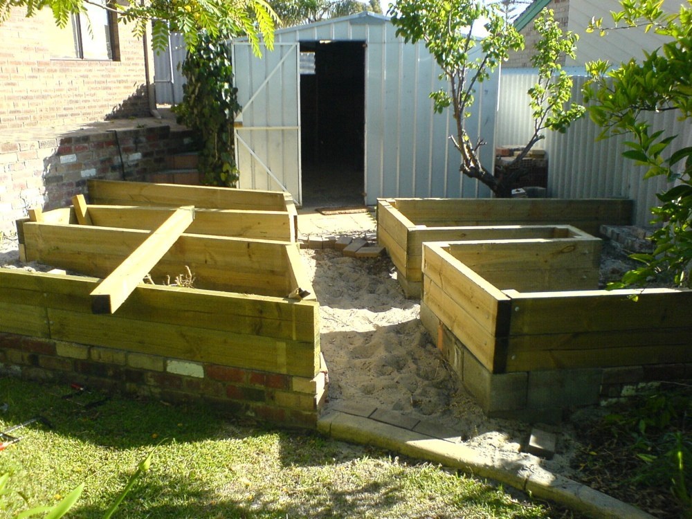 Initial framing of the garden beds