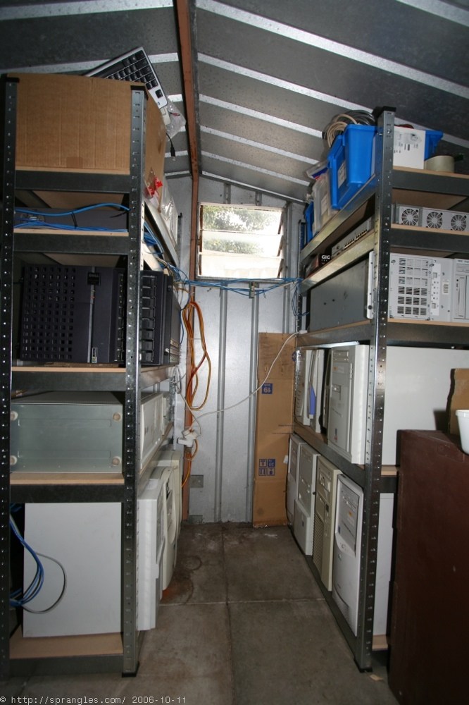 The shelves full of servers in my shed