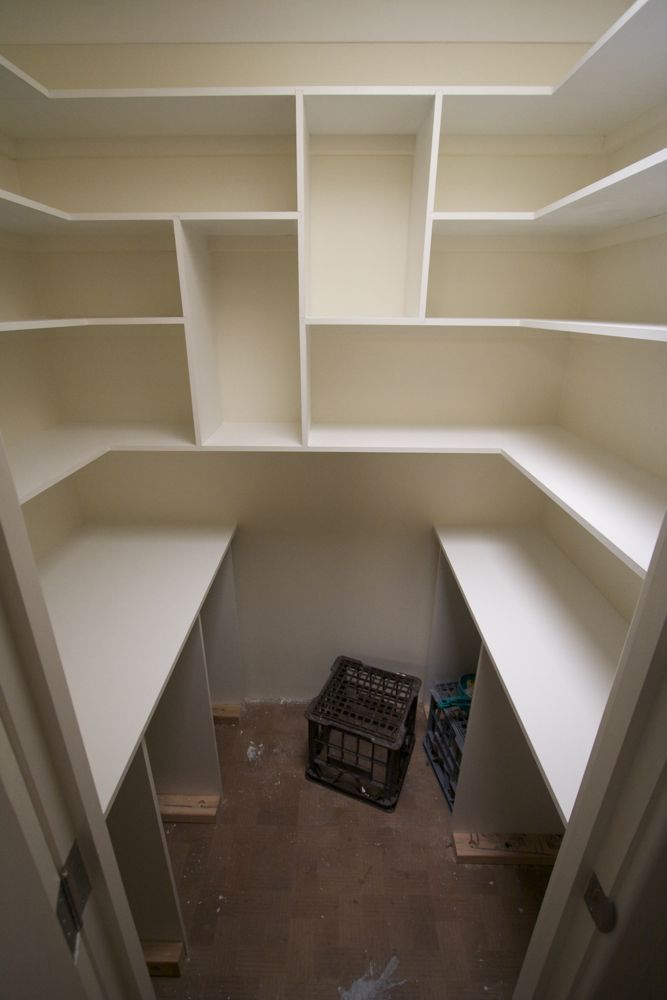 Shelving completed inside the pantry